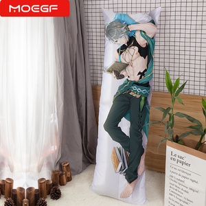 Taie d'oreiller de luxe imprimée par sublimation <span class=keywords><strong>Genshin</strong></span> <span class=keywords><strong>Impact</strong></span> 50x150cm Décoration anime personnalisée - Hu Tao Raiden Shogun Tricot 2 voies Maison Hôtel - Product Image 3