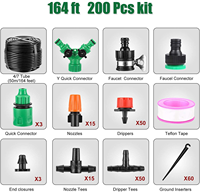 Système d'irrigation de 50 m (164 pi) facile à installer, kit d'irrigation goutte à goutte/brume DIY avec buse réglable, système d'irrigation automatique pour jardin