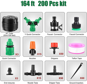 Système d'irrigation de 50 m (164 pi) facile à installer, <span class=keywords><strong>kit</strong></span> d'irrigation <span class=keywords><strong>goutte</strong></span> à <span class=keywords><strong>goutte</strong></span>/brume DIY avec buse réglable, système d'irrigation automatique pour jardin - Product Image 4