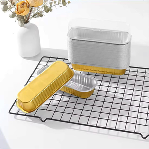 Khay nướng bánh mì nhỏ bằng giấy bạc 6.8oz, dùng một lần, hình chữ nhật, khuôn bánh muffin, hộp đựng bánh brownie, bánh nhỏ, bánh mì - Product Image 2