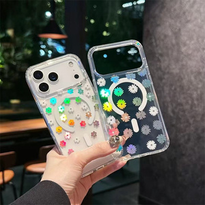 เคสโทรศัพท์มือถือลายดอกไม้เลเซอร์แม่เหล็ก สำหรับ iPhone 17 16 15 Pro Max  แบบ IMD ไล่สีใส พิมพ์ลายสวน  ฝาหลังแบบใหม่ - Product Image 5