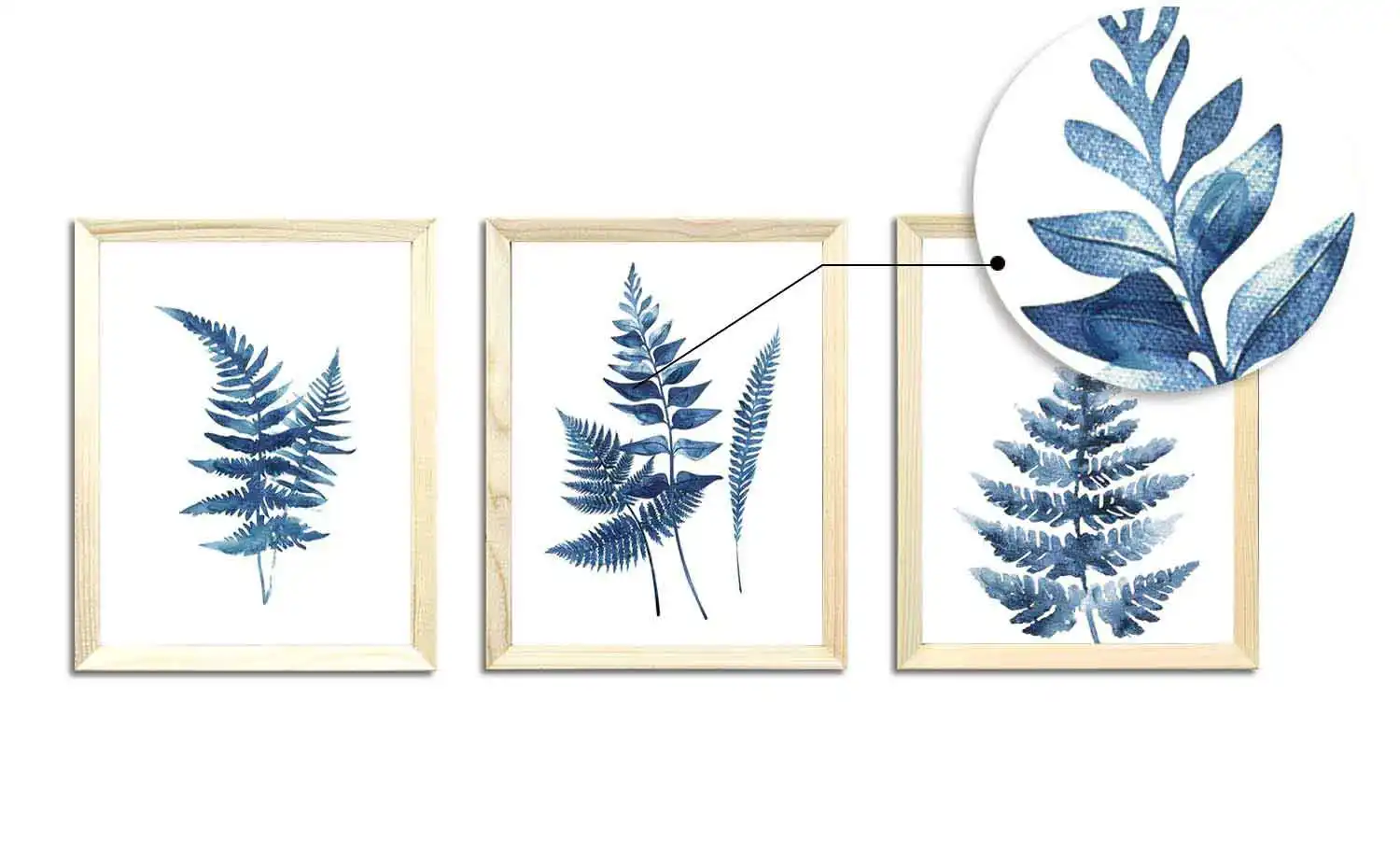 Modern Art Painting 3 Pieces Simple Flower Leaf Wall Decorative Wall Art Acrylic Painting Canvas Art Painting