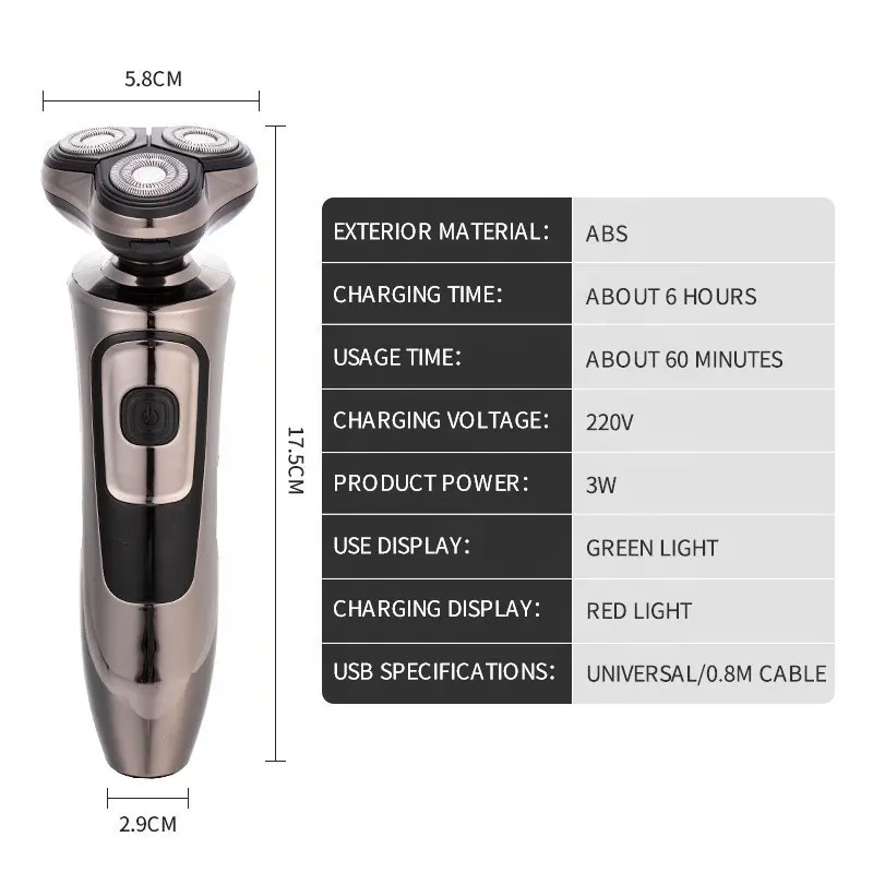 Gesichts haarentferner USB Groomer Wasserdichter Rasierapparat Barts ch neider Elektro rasierer für Männer