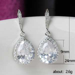 Orecchini a Goccia con Cristalli Pavé per Donne, Eleganti Orecchini Pendenti, Accessori per Abiti da Festa e Uso Quotidiano - Product Image 5