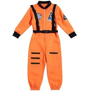 오렌지 키즈 우주 비행사 우주복 의상 우주 점프 슈트 할로윈 소년 소녀 유아 역할 놀이 드레스