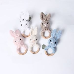 Sonajero de Animales de Dibujos Animados Tejido a Mano, Juguete de Dentición de Algodón para Bebés, Muñeco Suave y Relajante para Agarrar - Product Image 4