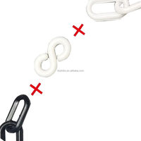 Barrière en plastique maillons-82 'Ft Attention 6mm rouge blanc sécurité routière chaîne de barrière en plastique pour les cônes de signalisation