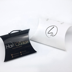 Custom Logo Design Clear Packaging Pillow Box For Hair Extension Or Wig