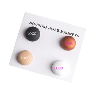 Custom Small Metal Hijab Magnets Logo Designing Strong Metal Logo Buttons For Tudung