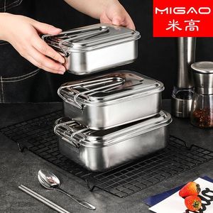 Stainless Steel Lunch <b>Box</b> Rectangle 304 <b>With</b> <b>Lid</b> For Bento And Fast Food <b>Storage</b> - Product Image 4