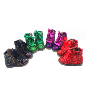 Bottes courtes à lacets pour enfants, assorties aux couleurs, brillantes et scintillantes, pour filles, pour les fêtes - Product Image 1
