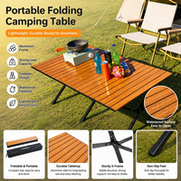 Table pliante rectangulaire durable pour camping, en acier au carbone, avec pieds en X, pour barbecue extérieur et randonnée, emballage pour vente par correspondance, directement de l'usine