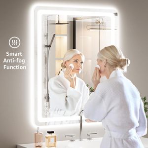 Smart Anti-Fog <b>LED</b> Luminous <b>Makeup</b> <b>Mirror</b> Simple Square Design Touch Screen Cross-Border Bathroom <b>Mirror</b> for Bath Toilet Supply - Product Image 2