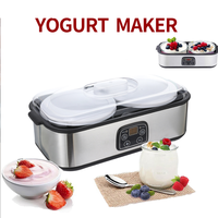Mesin Pembuat Yogurt Digital Otomatis Kapasitas Besar 2L, Pembuat Yogurt Elektrik Profesional, Pembuat Es Krim Puding + Cangkir