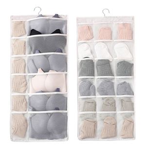 Washable Double Sides Bra Underwear Closet Hanging Organizer Storage Bag With 360 Degree Stainless Steel Metal Hanger - Product Image 1