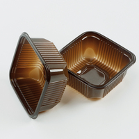 Boîtes d'emballage individuelles en plastique PP doré pour gâteaux de lune, recyclables, jetables, avec estampage, pour le stockage alimentaire et de gâteaux, vente en gros