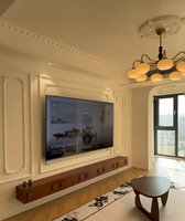 Panneau complet de contreplaqué d'OBS de film de PVC de prix bas d'usine de style de luxe léger français meubles ensembles de salon pour la décoration à la maison