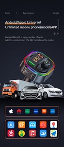 Chargeur de voiture QC 3.0 Type-C PD20W, <span class=keywords><strong>adaptateur</strong></span> de charge rapide, lecteur MP3, émetteur FM, récepteur audio, chargeur de téléphone portable - Product Image 6