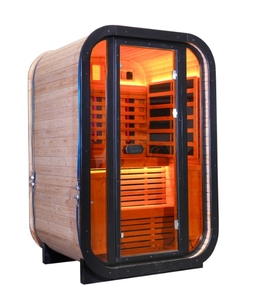 Modern Design Outdoor Cube Sauna for 2 Persons Steam Sauna Outdoor Cabin with Woodburning Heater Solid Wood Easy Operation - Product Image 2