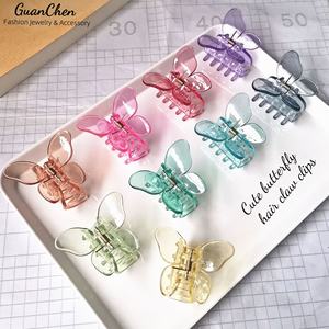 Tiktok, superventas, pinzas para el pelo de mariposa de plástico, 5cm, transparente, colorido, elegante, mariposa, accesorios para el cabello para niñas - Product Image 1