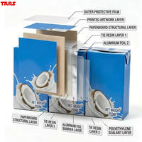 Boîte en carton à couvercle en papier Brik 250 ml, conteneur carré pour liquides (lait, jus, eau, boissons), emballage personnalisé OEM, vente en gros