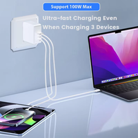 Chargeur mural compact TKT 100W GaN USB-C, bloc de charge rapide, adaptateur prise AU pour iPad Samsung, vente en gros