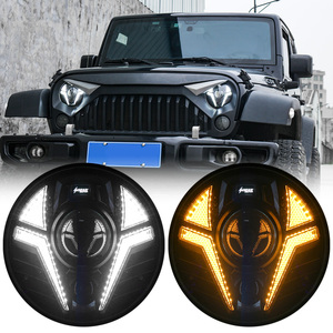 ไฟหน้าทรงกลมขนาด 7 นิ้ว สำหรับรถจี๊ป แรงเลอร์ JK JKU TJ <span class=keywords><strong>LJ</strong></span> ปี 1996-2017 พร้อมไฟเลเซอร์ ไฟเดย์ไลท์สีขาว และไฟเลี้ยวสีเหลืองอำพัน (คู่) - Product Image 1