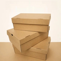 Boîte à chaussures pliable en carton ondulé portable et réutilisable pour la livraison express, pour chaussures homme et femme