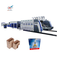 HS-C Serie Automatische Afdrukken Sleuf Stansen Map En Gluer Kartonnen Machines Golfkartonnen Doos Maken Machine