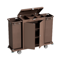 Chariot de service hôtelier pour le nettoyage et le linge, chariot de chambre pour personnel hôtelier, équipement personnalisable en métal