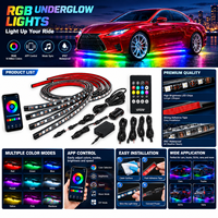 Éclairage LED RGB pour sous-châssis de voiture, bande lumineuse, contrôle par application, synchronisation musicale, télécommande, éclairage ambiant extérieur pour voiture
