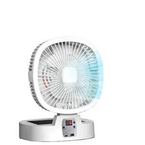 Ventilador de circulación de aire Solar, ventilador plegable portátil para acampar de escritorio, Banco de energía de larga resistencia RC, novedad de 2024, gran oferta, ABS para exteriores 6W