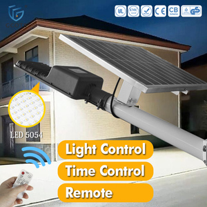 ไฟถนนโซลาร์เซลล์ LED คุณภาพสูง พร้อมรีโมทคอนโทรล กันน้ำ IP65 ใช้พลังงานแบตเตอรี่ เหมาะสำหรับสวน ไร่นา และสวนสาธารณะ - Product Image 1