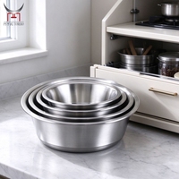 Bol mélangeur en acier inoxydable 304 avec marquages de mesure, idéal pour soupes et salades, personnalisable en usine, vente en gros