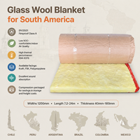 Laine de verre pour toiture MBI Amérique du Sud, rouleaux CE ASTM 12kg 50mm, pré-coupée pour construction métallique avec papier kraft