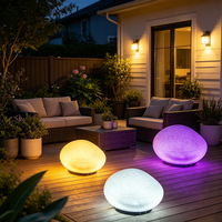 Lampes solaires d'extérieur, lampes solaires pour terrasse, lampes solaires pour allée, lampe LED étanche en forme d'œuf pour jardin, escalier, patio, cour, décoration