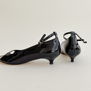 <span class=keywords><strong>Sandali</strong></span> Coreani in Vera Pelle con Cinturino Francese, Stile Retrò, Semplici, con Zeppa Bassa, Punta Rotonda, per Esterni, Sexy, di Tendenza - Product Image 5