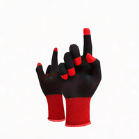 Une paire de gants de jeu à cinq doigts, argentés, compatibles avec les écrans tactiles, anti-transpiration et antidérapants