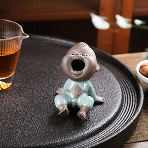 Creative Peeing Child Tea Pet <b>Ceramic</b> Figurine Manneken Pis Tea Tray <b>Ornament</b> Home Decor Living Room Feng Shui Style - Product Image 2