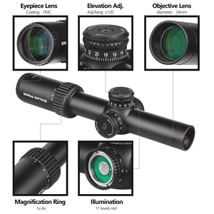 Spina Optics 1-6x24 lpvo phạm vi săn bắn <span class=keywords><strong>11</strong></span> cấp độ màu đỏ chiếu sáng 1-6x tầm nhìn phạm vi bán buôn - Product Image 6