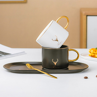 Tasse et soucoupe de luxe en céramique, nouvel arrivage de fruits, Style européen mat, pour le petit déjeuner, au lait, au café, nouveauté