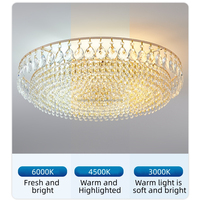 Plafonnier LED KangDuo de luxe glamour en cristal K9, base en fer, design moderne, alimentation CA, garantie 3 ans, pour chambres, lumière chaude 3500K
