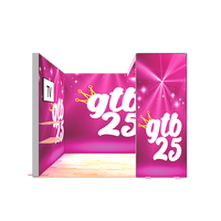 Stand d'exposition modulaire 10x10 pieds avec éclairage, comptoir publicitaire portable pour salon professionnel