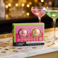 Bolas de Cóctel Comestibles Sin Alcohol para Bebidas, Personalizadas en Forma de Corazón y Flor, con Brillo, Mezcla de Cócteles, Set de Regalo