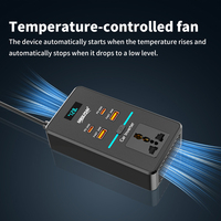 Convertisseur de puissance automobile 200W, DC 12V vers AC 110V 220V, onde sinusoïdale modifiée, prise AC, charge USB-C PD