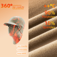 ROCKBROS-Gorro con forro polar 2 en 1, máscara cálida a prueba de viento, capucha de montar, gorro de lana, bufanda de invierno de pesca de cara completa