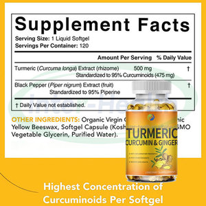 Ausreson ekstrak Kurkumin kunyit kapsul lunak suplemen sendi <span class=keywords><strong>500mg</strong></span> Kurkumin kapsul Softgel - Product Image 2