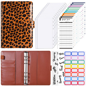 A6 PU raccoglitore di taccuini a fogli mobili pianificatore di Budget con stampa leopardata Agenda di archiviazione in contanti <span class=keywords><strong>libro</strong></span> regali per bambini materiale scolastico - Product Image 5