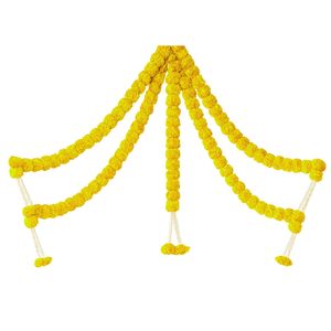 Guirnalda de Flores Artificiales Reutilizables de Color Amarillo Claro, Juego de 5 Guirnaldas de Flores Artificiales Esponjosas para Colgar en el Hogar, la Oficina, el Templo o para Celebraciones - Product Image 1