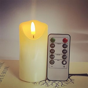 شمعة <span class=keywords><strong>LED</strong></span> تعمل بالبطارية مع وظيفة التحكم عن بعد، مصنوعة من شمع البارافين، مناسبة للأعراس وأعياد الميلاد والكريسماس وديكور المنزل - Product Image 2